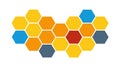 Colorful Honeycomb Pattern with Hexagonal Cells, vector design Generative AI Royalty Free Stock Photo