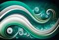 Colorful horizontal banner elegant curvy swirl waves, creative digital illustration painting