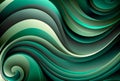 Colorful horizontal banner elegant curvy swirl waves, digital illustration painting artwork