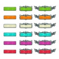 Colorful horizontal buttons for game or web design.