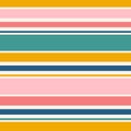 Colorful horizontal stripes seamless pattern. Simple funky vector texture Royalty Free Stock Photo