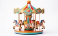 Colorful Horse Carousel Toy with Musical Accompaniment -Generative Ai