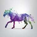 Colorful horse from the drops. illustration Royalty Free Stock Photo