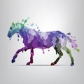 Colorful horse from the drops. illustration