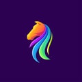 Colorful horse logo design vector illustration