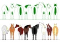 Colorful horses in a row Royalty Free Stock Photo