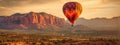 One Hot Air Balloon Above Sedona, Arizona Banner - Generative AI