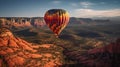Sedona, Arizona Colorful Hot Air Balloon - Generative AI