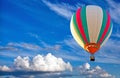 Colorful hot air balloon on blue sky Royalty Free Stock Photo