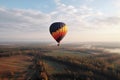 Colorful hot air balloon close-up on the background of a beautiful sky in the clouds. Royalty Free Stock Photo