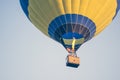 Colorful of hot air balloon with fire and blue sky background Royalty Free Stock Photo