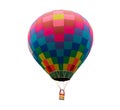 Colorful Hot Air Balloon Floating Isolated On White Background Included Clipping Path Royalty Free Stock Photo