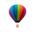 Colorful Hot Air Balloon Floating Isolated On White Background Included Clipping Path Royalty Free Stock Photo