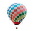 Colorful Hot Air Balloon Floating Isolated On White Background Included Clipping Path Royalty Free Stock Photo