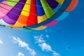 Colorful Hot Air Balloon Flying in the Blue Sky Royalty Free Stock Photo