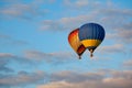 Colorful hot air balloon is flying at suset Royalty Free Stock Photo
