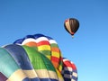 colorful hot air balloons against blue sky Royalty Free Stock Photo