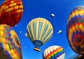 Colorful hot air balloons against blue sky Royalty Free Stock Photo