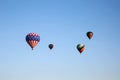 Colorful hot air balloons against blue sky at Lancaster balloon festival, Lancaster, Pennsylvania Royalty Free Stock Photo