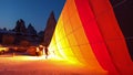 Colorful hot air balloons begining to fly at sunrise in Cappadocia Royalty Free Stock Photo