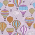 Colorful hot air balloons floating
