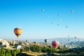 Balloons flying over the cappadocia