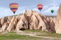 Colorful hot air balloons flying over Cappadocia, Turkey Royalty Free Stock Photo
