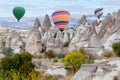 Colorful hot air balloons flying over Cappadocia, Turkey Royalty Free Stock Photo