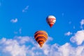 Colorful hot air balloons flying over the valley at Cappadocia, Anatolia, Turkey. Royalty Free Stock Photo