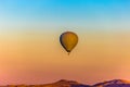 Colorful hot air balloons flying over the valley Royalty Free Stock Photo