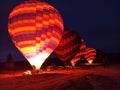 Colorful Hot Air Balloons preparing to fly at winter in Cappadocia