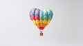 Colorful hot air balloons on white isolated background. Generative Ai Royalty Free Stock Photo
