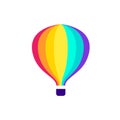 Colorful Hot air travel vector balloon logo icon