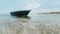 Colorful hot summer beach landscape with a transparent clean warm gentle and salty sea, calmness and no strong waves, sunny