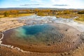 Colorful hot water pool in Iceland near Strokkur, the biggest geyser in Iceland Royalty Free Stock Photo