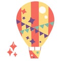 Colorful hotair balloon illustration on white background