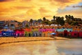 Colorful Hotels, landmark of Capitola Village Royalty Free Stock Photo