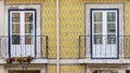 Colorful house with balcony