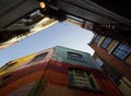 Colorful house building facade in Neals Yard alley courtyard in Covent Garden London England Great Britain UK Royalty Free Stock Photo