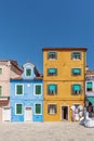 Exterior of colorful house in Burano island, Venice, Italy Royalty Free Stock Photo