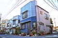 A colorful house at a corner of a street