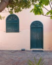 Colorful house exterior, Plaka old neighborhood, Athens Greece Royalty Free Stock Photo