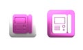 Colorful House intercom system icon isolated on white background. Square button. 3D render illustration