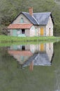 Colorful house with reflection, Ecluse 6 Planche de Belin, Le Canal, La Collancelle, Nievre, BurgundyLock 6