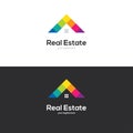 Colorful house roof logo design.