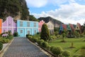 colorful house tourist spot behind the hill Royalty Free Stock Photo