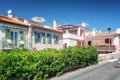 Colorful houses along the promenade Amiral de Grasse in Antibes