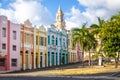 Colorful houses of Antenor Navarro Square at historic Center of Joao Pessoa - Joao Pessoa, Paraiba, Brazil Royalty Free Stock Photo