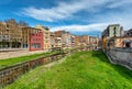 Colorful houses, the Onyar river, Girona, Catalonia, Spain Royalty Free Stock Photo