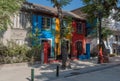 Colorful houses in the Bellavista district, Santiago, Chile